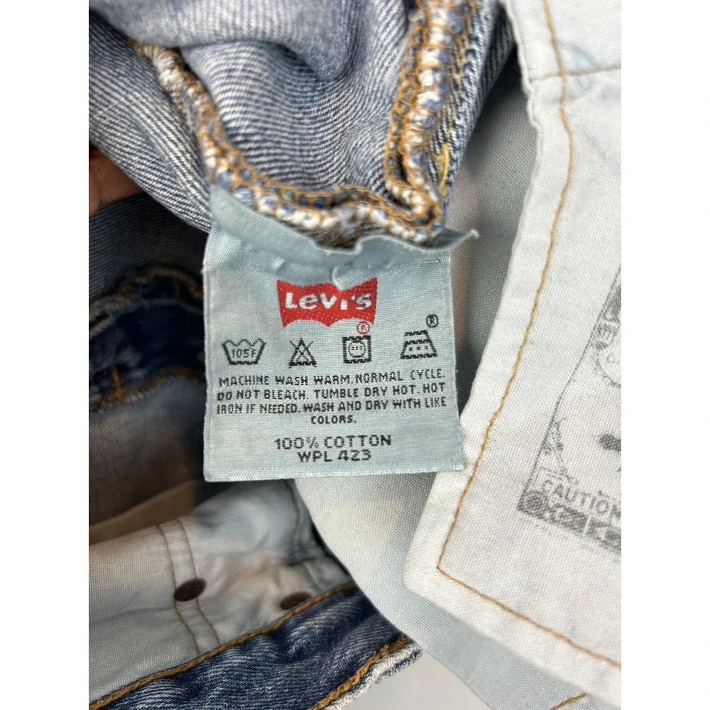 Vtg Levis 501 Jeans Mens 33x34 Med Wash Button Fly WPL 423 Cotton 31x33 Read